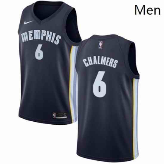 Mens Nike Memphis Grizzlies 6 Mario Chalmers Swingman Navy Blue Road NBA Jersey Icon Edition
